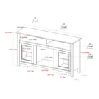 58-inch 2-Door Highboy Fireplace TV Stand with Storage