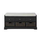 Storage Bench with Cushion, 3 Drawers and 3 Baskets