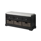 Storage Bench with Cushion, 3 Drawers and 3 Baskets