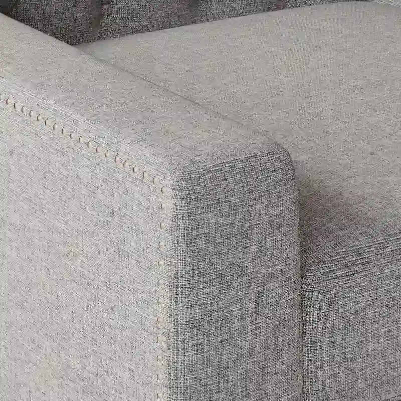 78.75" 3-Seater Fabric Sofa with Tufted Back – Grey