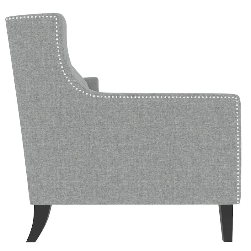 78.75" 3-Seater Fabric Sofa with Tufted Back – Grey