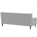 78.75" 3-Seater Fabric Sofa with Tufted Back – Grey