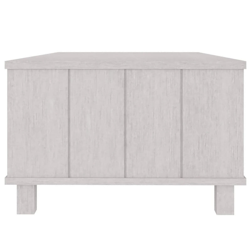 Couchtisch, rechteckig, Schublade, weißes Massivholz Kiefer