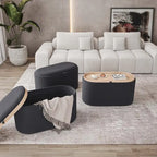 Reversible Storage Ottoman, 30" Wide