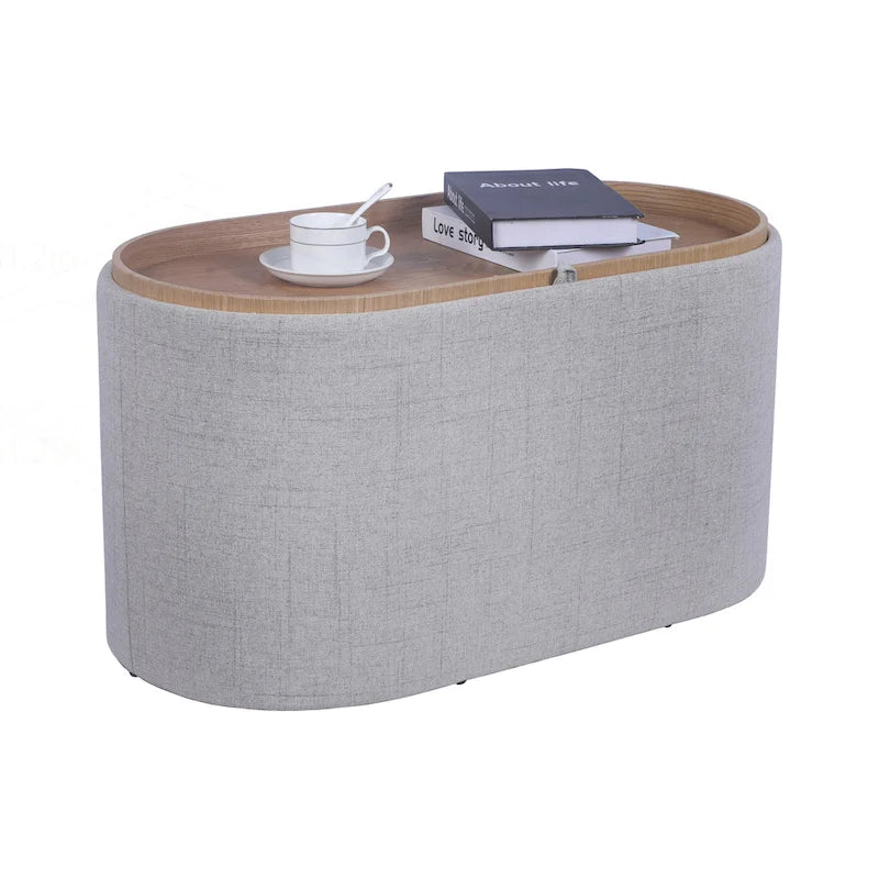 Reversible Storage Ottoman, 30" Wide