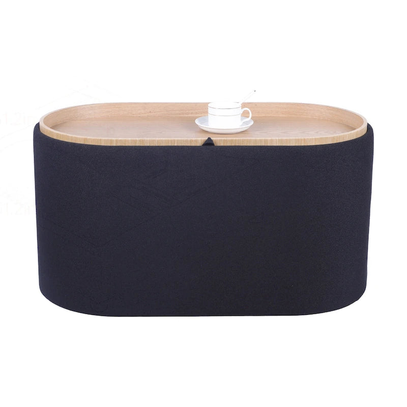 Reversible Storage Ottoman, 30" Wide