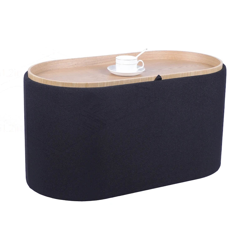 Reversible Storage Ottoman, 30" Wide