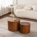 Exquisiter runder Couchtisch aus Holz für kleine Wohnräume, keine Montage erforderlich