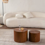 Exquisiter runder Couchtisch aus Holz für kleine Wohnräume, keine Montage erforderlich