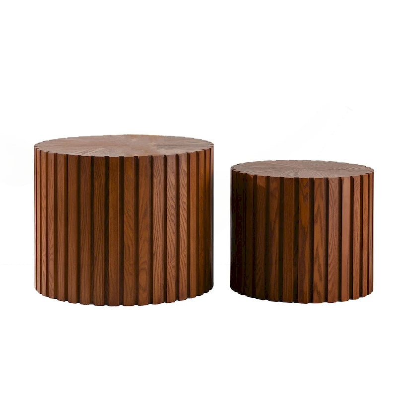 Exquisiter runder Couchtisch aus Holz für kleine Wohnräume, keine Montage erforderlich