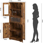 Hoher Badezimmerschrank, Wäscheschrank mit Türen und verstellbaren Einlegeböden und Schublade