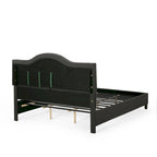 King Size Upholstered Platform Bed with Tufted Arched Headboard