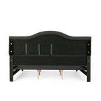 King Size Upholstered Platform Bed with Tufted Arched Headboard