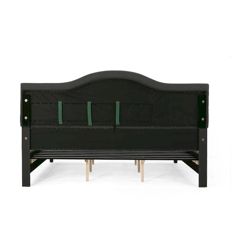 King Size Upholstered Platform Bed with Tufted Arched Headboard