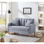 Modernes Design Sofa für das Wohnzimmer, kleiner Zweisitzer, glatter Samtbezug, getuftet, Beige