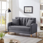 Modernes Design Sofa für das Wohnzimmer, kleiner Zweisitzer, glatter Samtbezug, getuftet, Beige