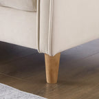 Modernes Design Sofa für das Wohnzimmer, kleiner Zweisitzer, glatter Samtbezug, getuftet, Beige
