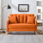 Modernes Design Sofa für das Wohnzimmer, kleiner Zweisitzer, glatter Samtbezug, getuftet, Beige