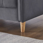 Modernes Design Sofa für das Wohnzimmer, kleiner Zweisitzer, glatter Samtbezug, getuftet, Beige