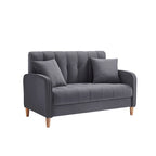 Modernes Design Sofa für das Wohnzimmer, kleiner Zweisitzer, glatter Samtbezug, getuftet, Beige