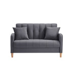 Modernes Design Sofa für das Wohnzimmer, kleiner Zweisitzer, glatter Samtbezug, getuftet, Beige