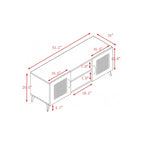 TV Stand Storage Cabinet with Rattan Net, 51.2 Inch