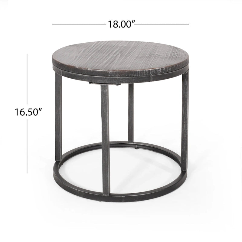 Modern Industrial 3-Piece Coffee Table Set