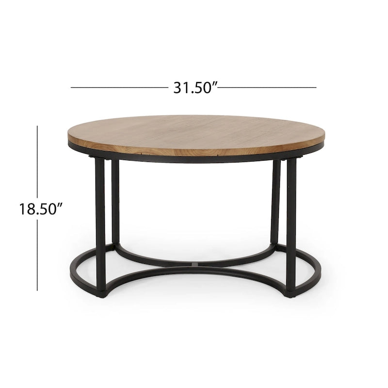 Modern Industrial 3-Piece Coffee Table Set
