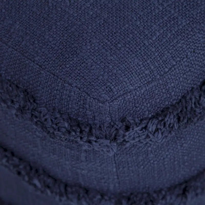Solid Textured Stripe Pouf Ottoman