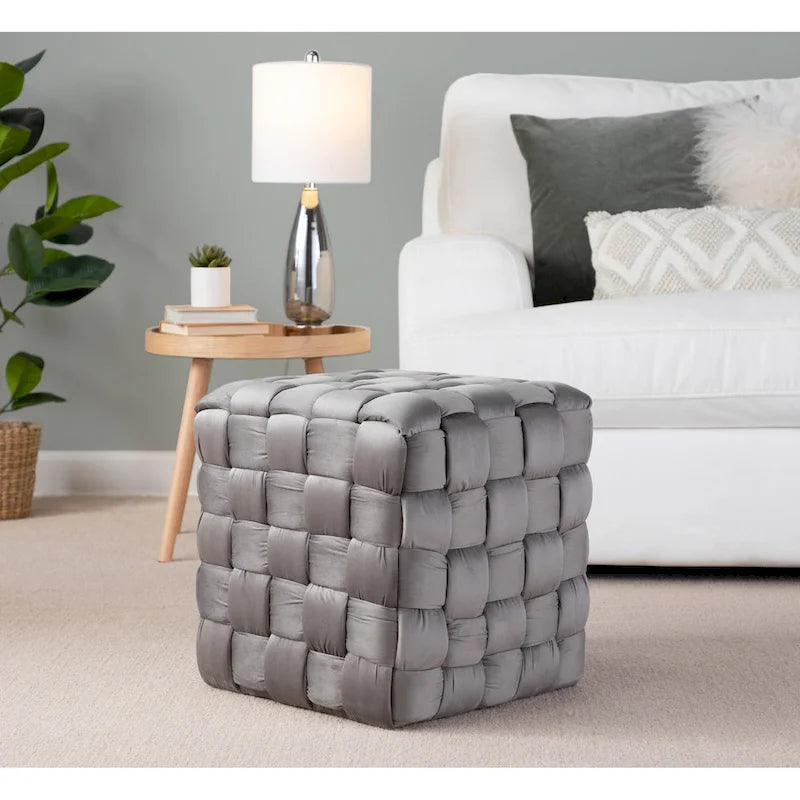 Braided Square Ottoman 16"