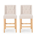 Button-Tufted Wingback Counter Stools (Set of 2)
