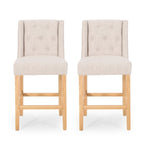 Button-Tufted Wingback Counter Stools (Set of 2)