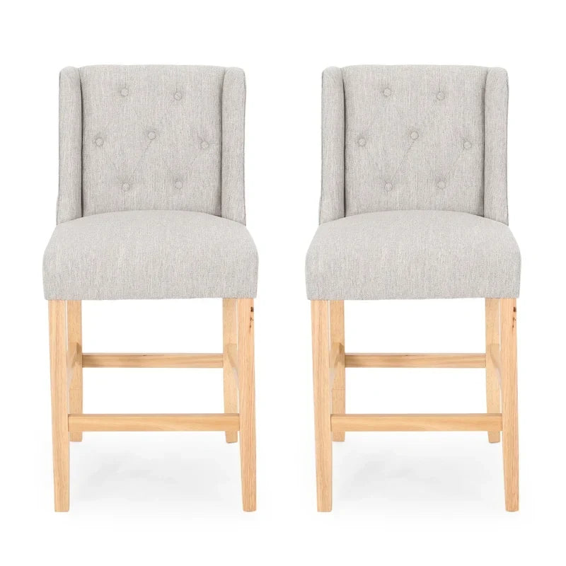 Button-Tufted Wingback Counter Stools (Set of 2)