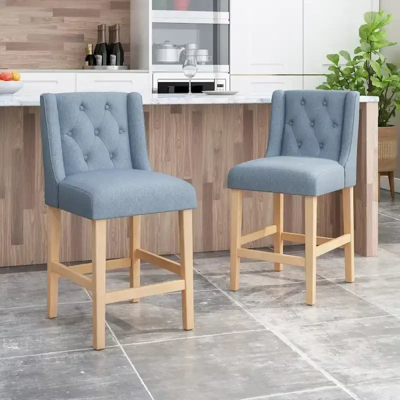 Landria Button-tufted Wingback Counter Stools (Set of 2) by 