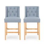 Button-Tufted Wingback Counter Stools (Set of 2)