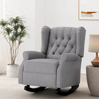 Dobles Fabric Tufted Wingback Rocking Chair by 