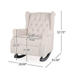 Fabric Tufted Wingback Rocking Chair
