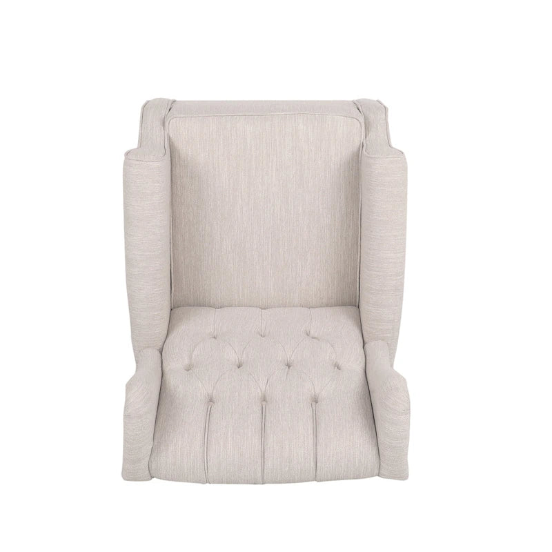 Fabric Tufted Wingback Rocking Chair