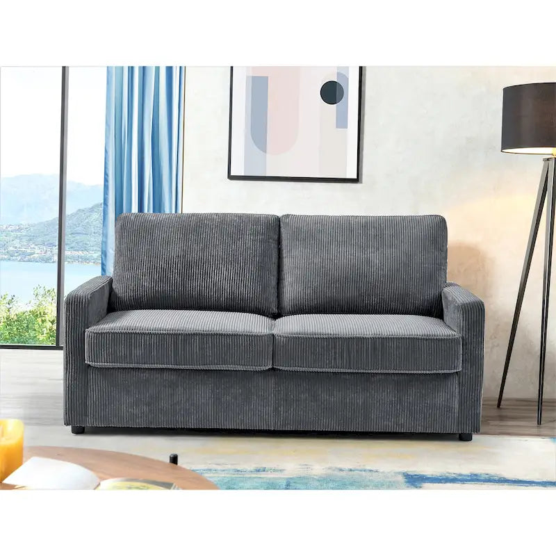 Polyester-Cord-Schlafsofa mit quadratischen Armlehnen, 70 Zoll