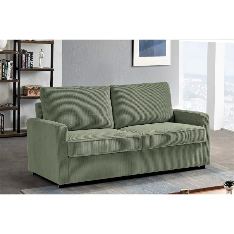 Polyester-Cord-Schlafsofa mit quadratischen Armlehnen, 70 Zoll