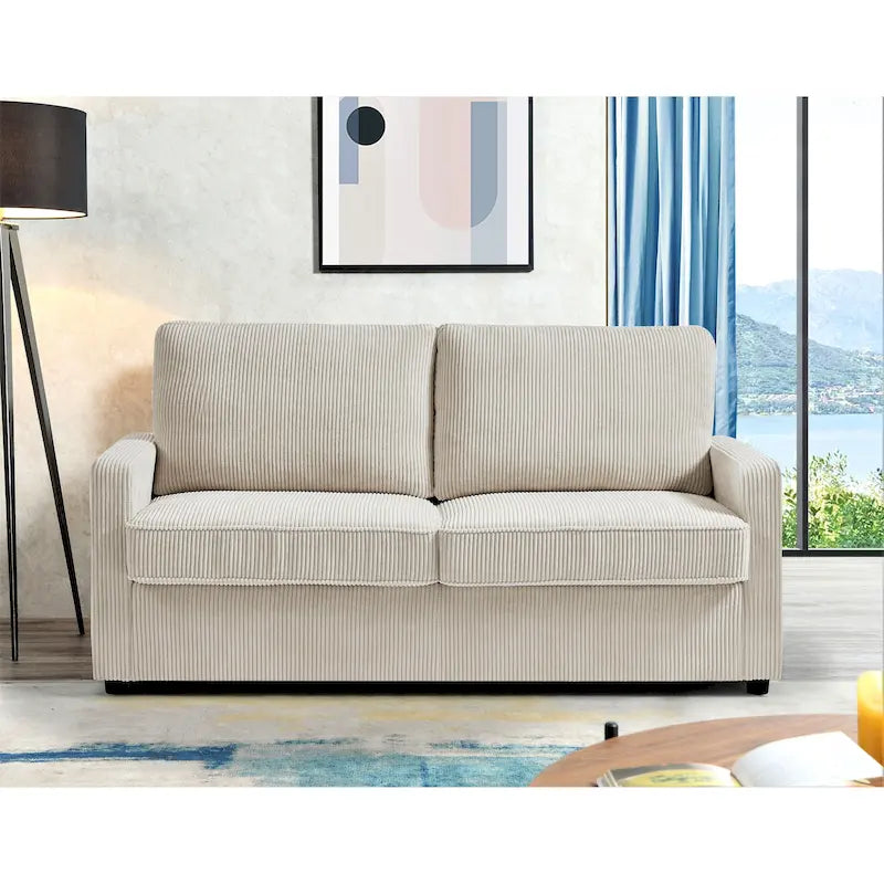 Polyester-Cord-Schlafsofa mit quadratischen Armlehnen, 70 Zoll