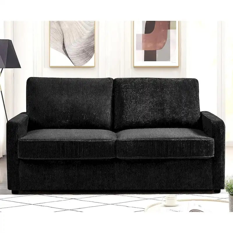 Polyester-Cord-Schlafsofa mit quadratischen Armlehnen, 70 Zoll