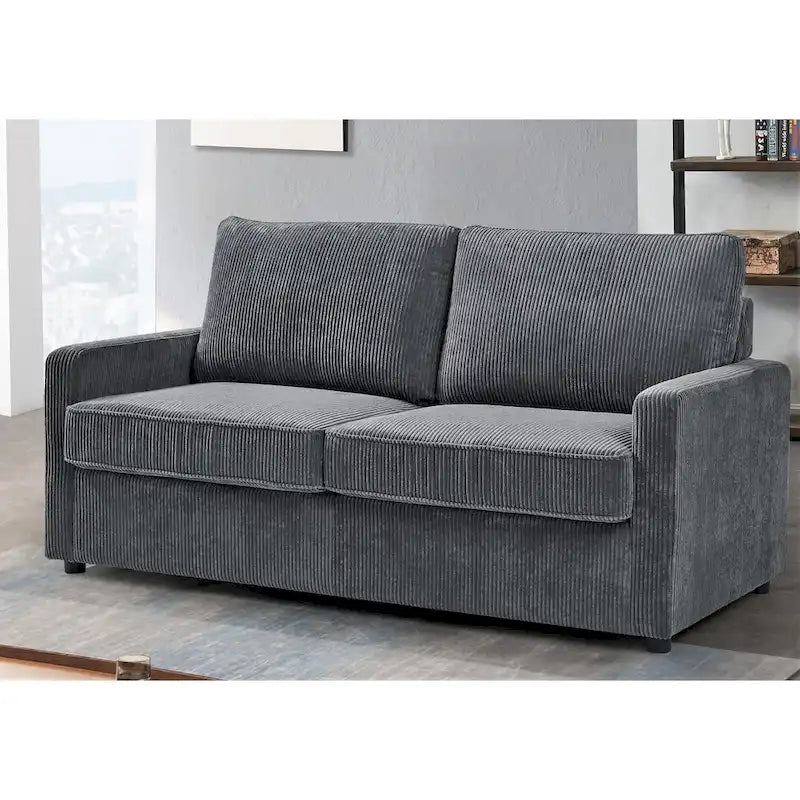 Polyester-Cord-Schlafsofa mit quadratischen Armlehnen, 70 Zoll