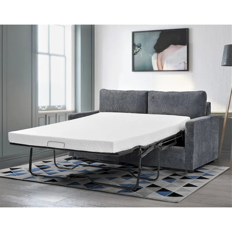 Polyester-Cord-Schlafsofa mit quadratischen Armlehnen, 70 Zoll