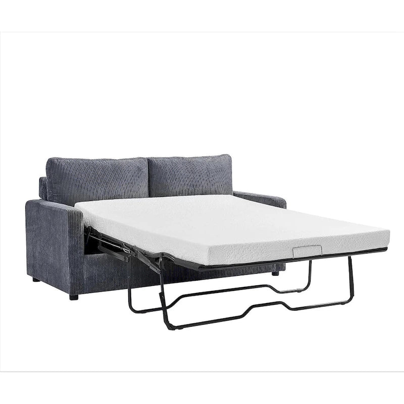 Polyester-Cord-Schlafsofa mit quadratischen Armlehnen, 70 Zoll