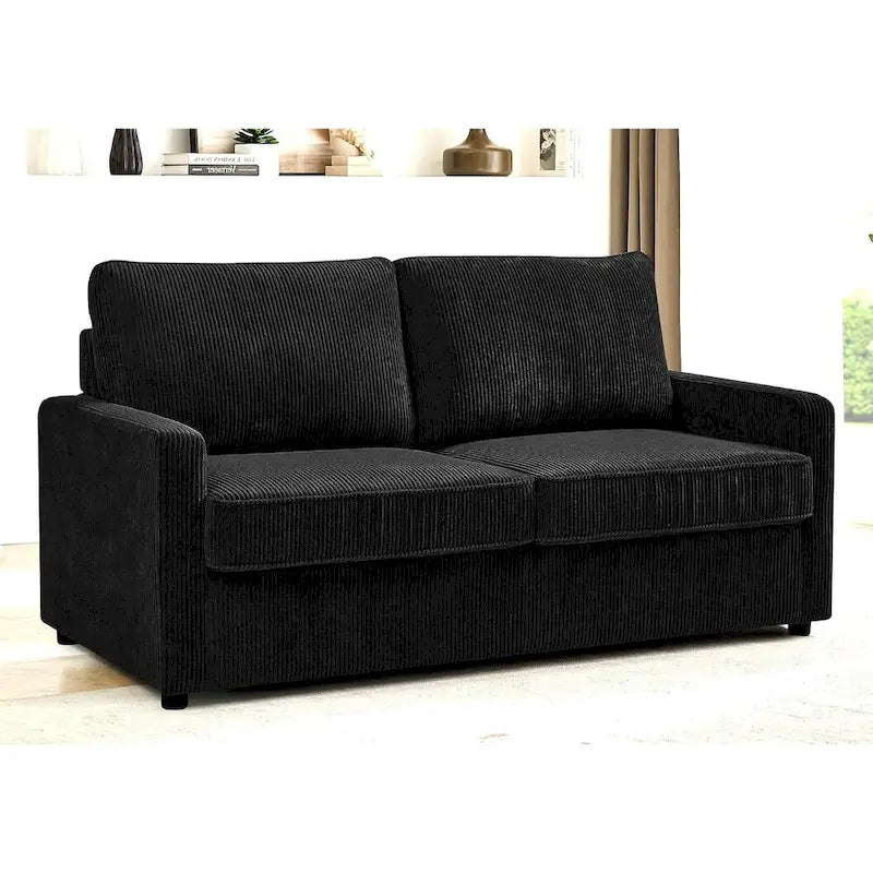 Polyester-Cord-Schlafsofa mit quadratischen Armlehnen, 70 Zoll