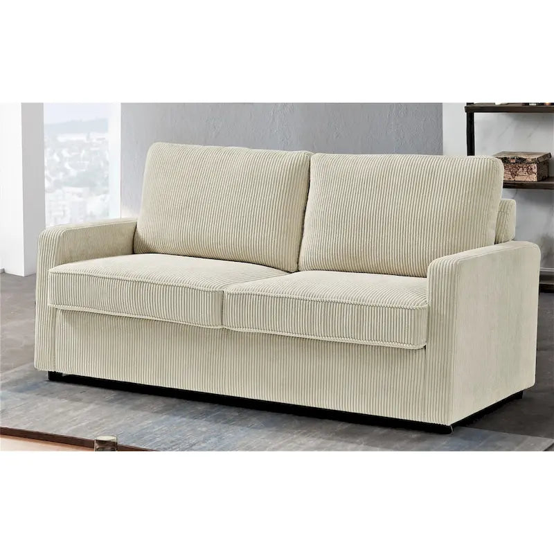 Polyester-Cord-Schlafsofa mit quadratischen Armlehnen, 70 Zoll