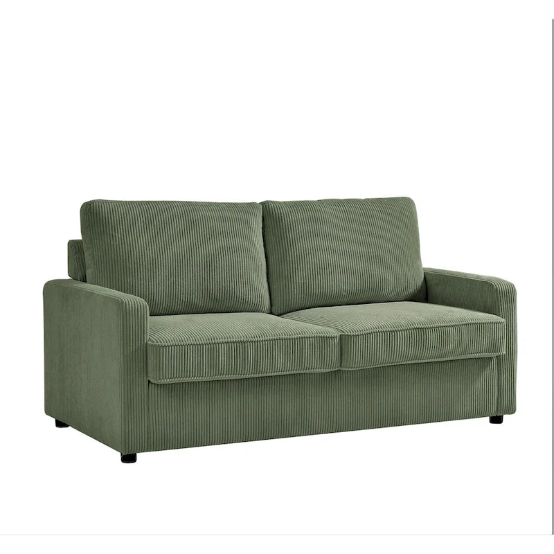 Polyester-Cord-Schlafsofa mit quadratischen Armlehnen, 70 Zoll