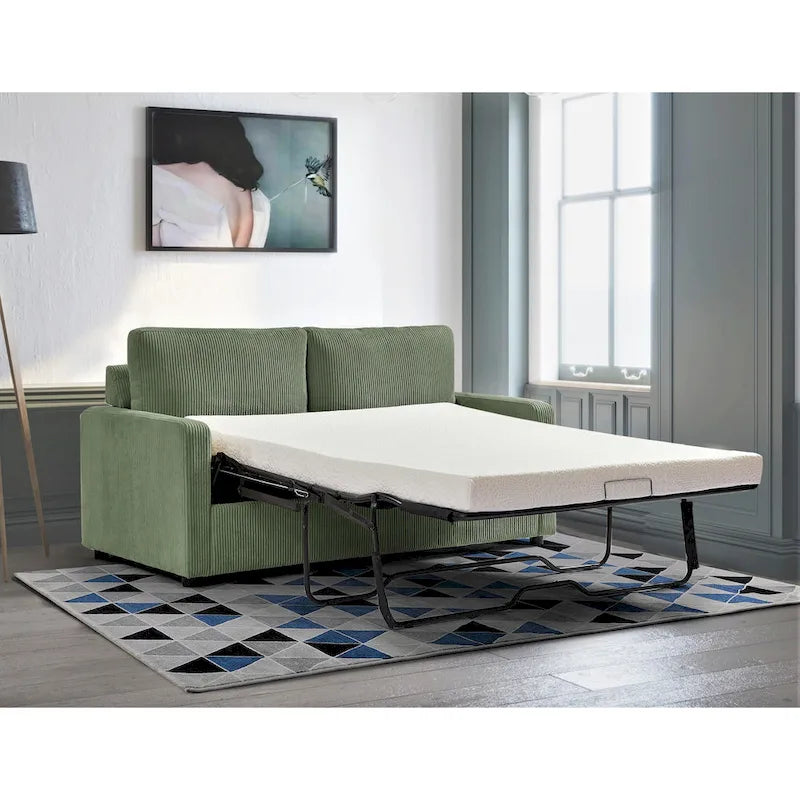 Polyester-Cord-Schlafsofa mit quadratischen Armlehnen, 70 Zoll