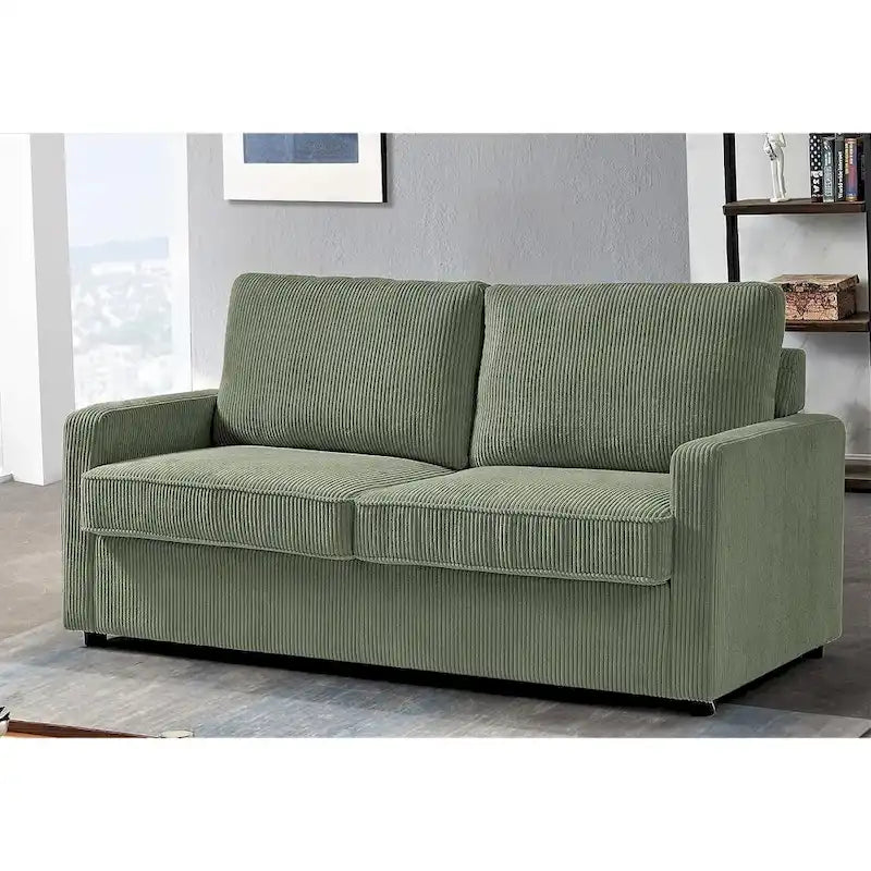 Polyester-Cord-Schlafsofa mit quadratischen Armlehnen, 70 Zoll